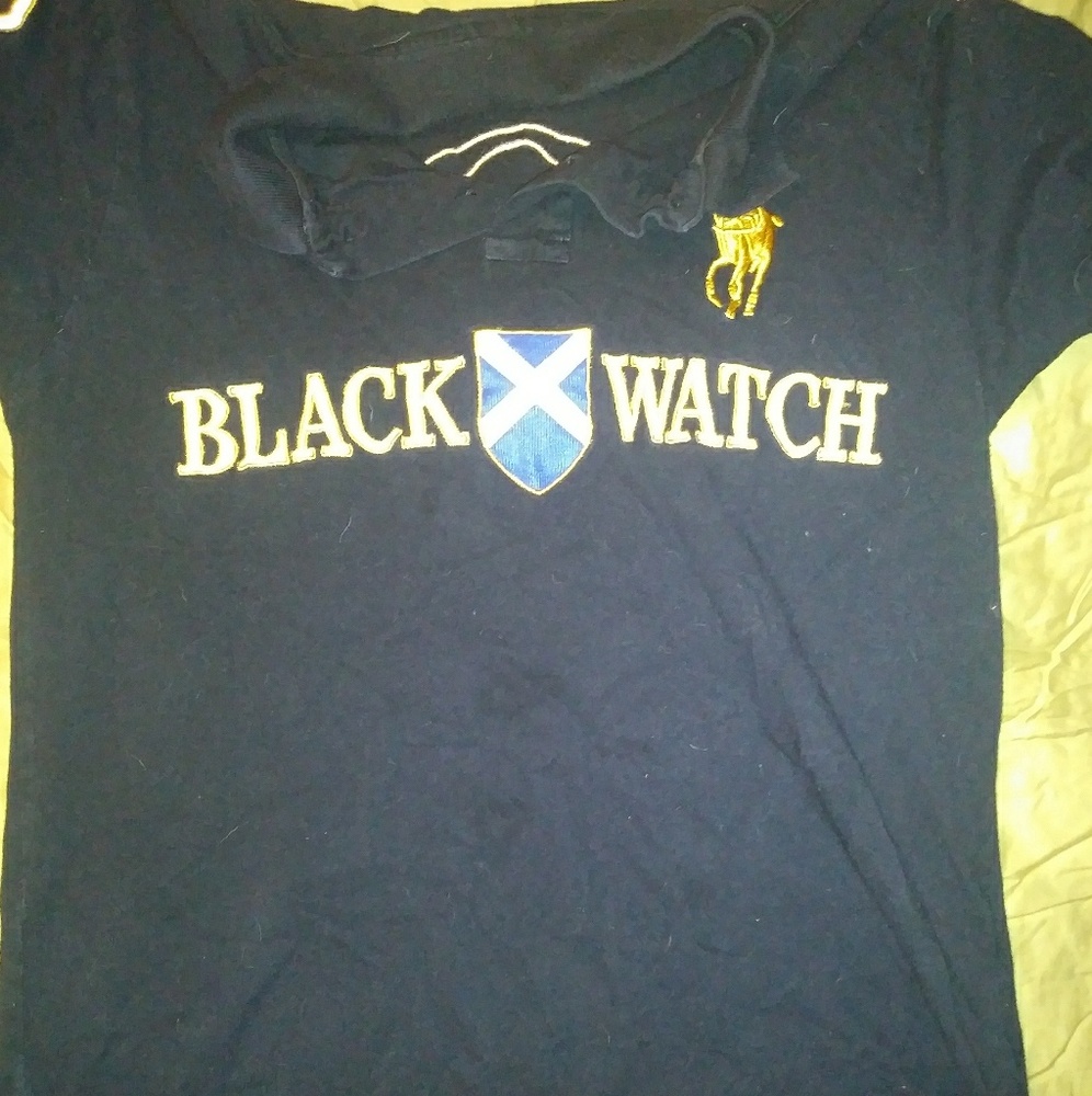 RALPH LAUREN BOYS "BLACK WATCH" EMBROIDERED TOP